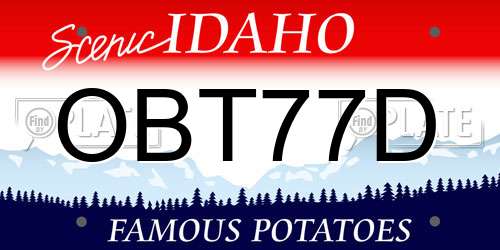 OBT77D Idaho License Plate
