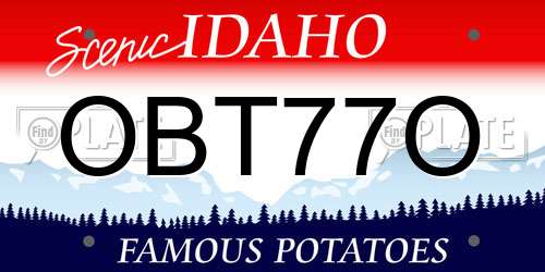 OBT77O Idaho License Plate