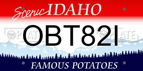 OBT82I Idaho License Plate