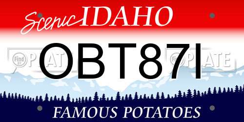 OBT87I Idaho License Plate