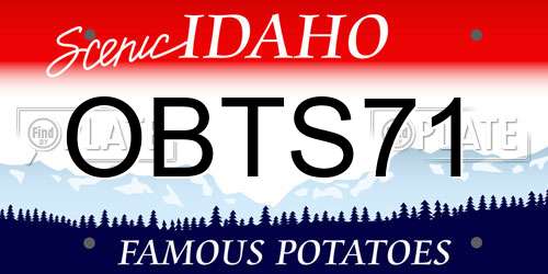 OBTS71 Idaho License Plate