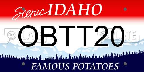 OBTT20 Idaho License Plate