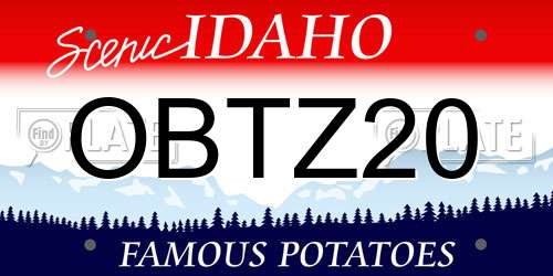 OBTZ20 Idaho License Plate