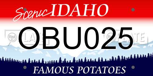 OBU025 Idaho License Plate