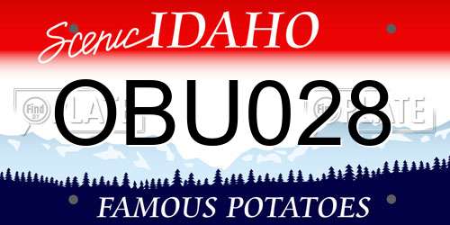 OBU028 Idaho License Plate