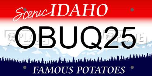 OBUQ25 Idaho License Plate
