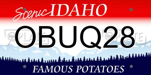 OBUQ28 Idaho License Plate