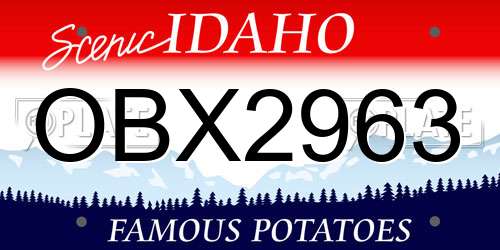 OBX2963 Idaho License Plate