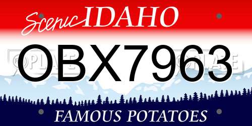 OBX7963 Idaho License Plate