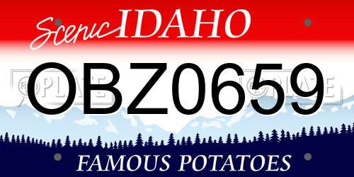 OBZ0659 Idaho License Plate