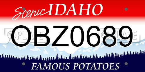OBZ0689 Idaho License Plate