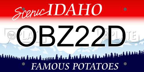 OBZ22D Idaho License Plate