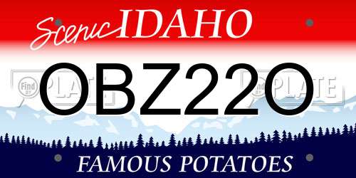 OBZ22O Idaho License Plate