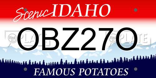 OBZ27O Idaho License Plate