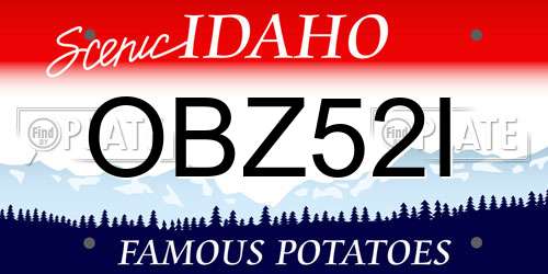 OBZ52I Idaho License Plate