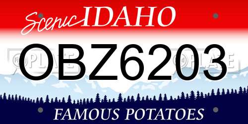 OBZ6203 Idaho License Plate