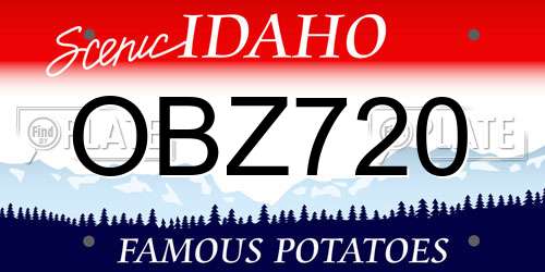 OBZ720 Idaho License Plate