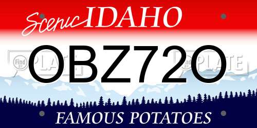 OBZ72O Idaho License Plate