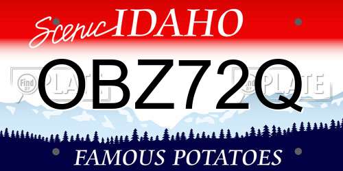 OBZ72Q Idaho License Plate
