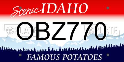 OBZ770 Idaho License Plate
