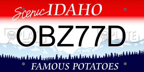 OBZ77D Idaho License Plate