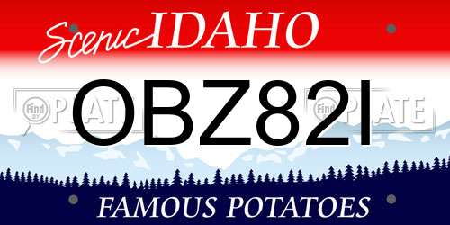 OBZ82I Idaho License Plate