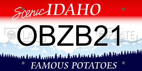 OBZB21 Idaho License Plate