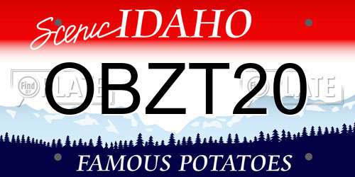 OBZT20 Idaho License Plate
