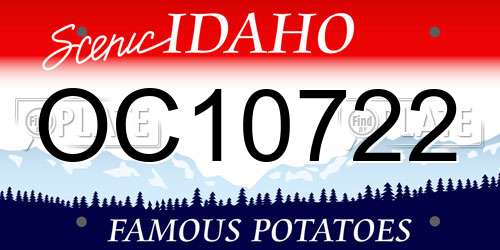 OC10722 Idaho License Plate