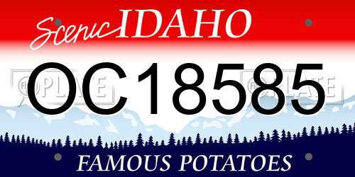OC18585 Idaho License Plate