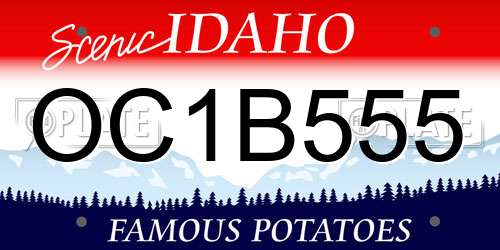 OC1B555 Idaho License Plate