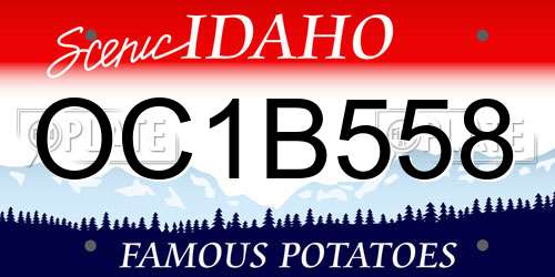 OC1B558 Idaho License Plate