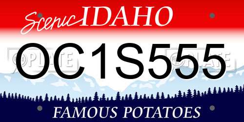 OC1S555 Idaho License Plate