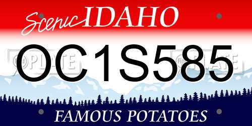 OC1S585 Idaho License Plate