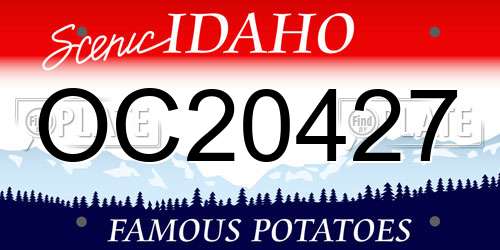 OC20427 Idaho License Plate