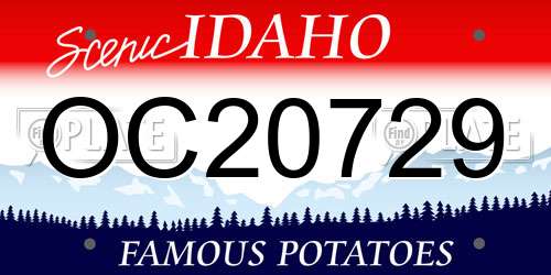 OC20729 Idaho License Plate