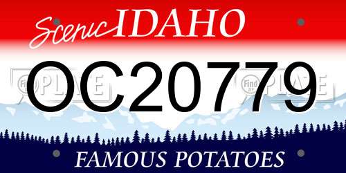 OC20779 Idaho License Plate
