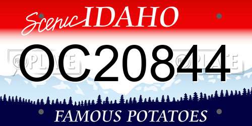OC20844 Idaho License Plate