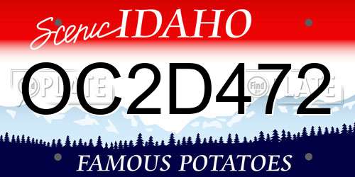OC2D472 Idaho License Plate