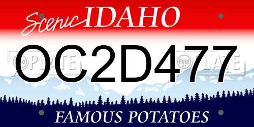 OC2D477 Idaho License Plate
