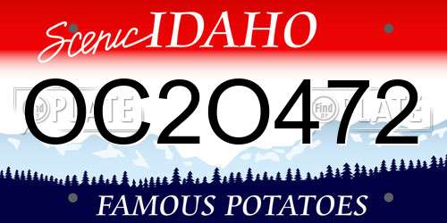 OC2O472 Idaho License Plate