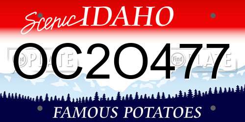 OC2O477 Idaho License Plate
