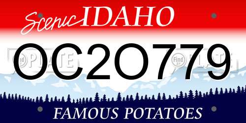 OC2O779 Idaho License Plate