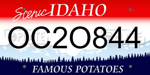 OC2O844 Idaho License Plate
