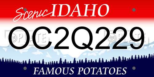 OC2Q229 Idaho License Plate