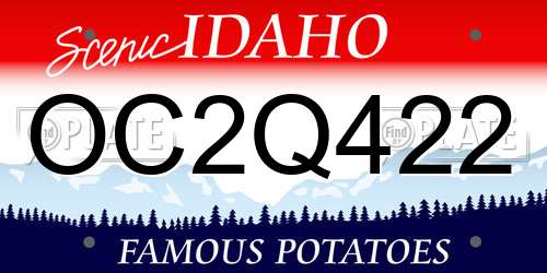 OC2Q422 Idaho License Plate
