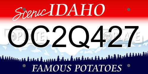 OC2Q427 Idaho License Plate