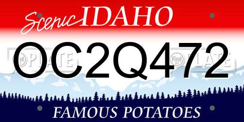 OC2Q472 Idaho License Plate