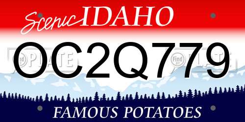 OC2Q779 Idaho License Plate