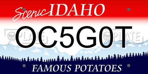 OC5G0T Idaho License Plate